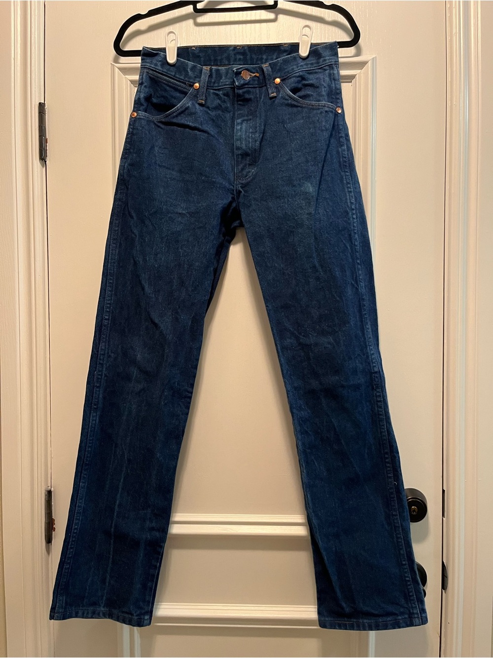 Vintage Wrangler Men’s Size 29X33 Dark Wash Cowboy Cut Jeans Original Fit 13MWZ
